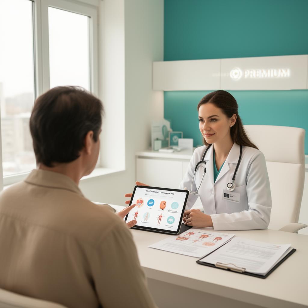 Medical coordinator reviewing autism treatment plan with a parent during consultation at Istanbul regenerative medicine clinic