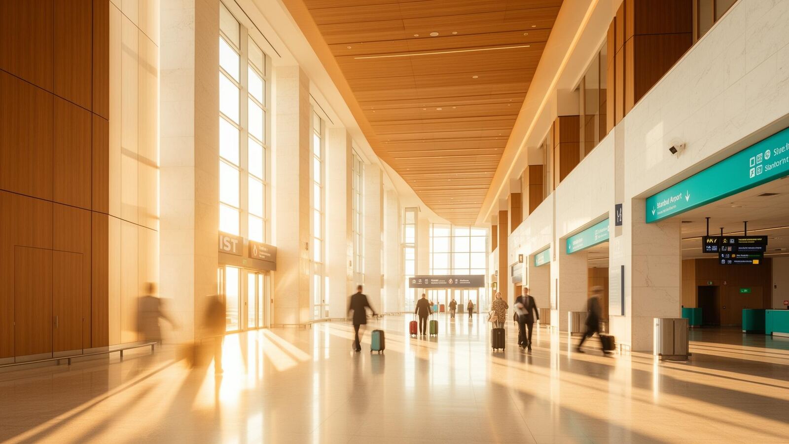 Familias internacionales llegando al aeropuerto de Estambul, una acogedora puerta de entrada para la terapia del autismo en Autism Stem Care.