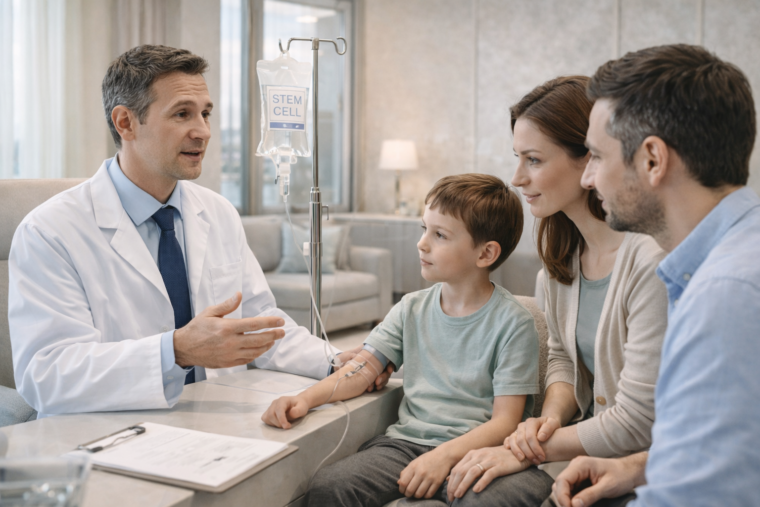 Pediatric intravenous stem cell therapy consultation in a premium autism treatment setting