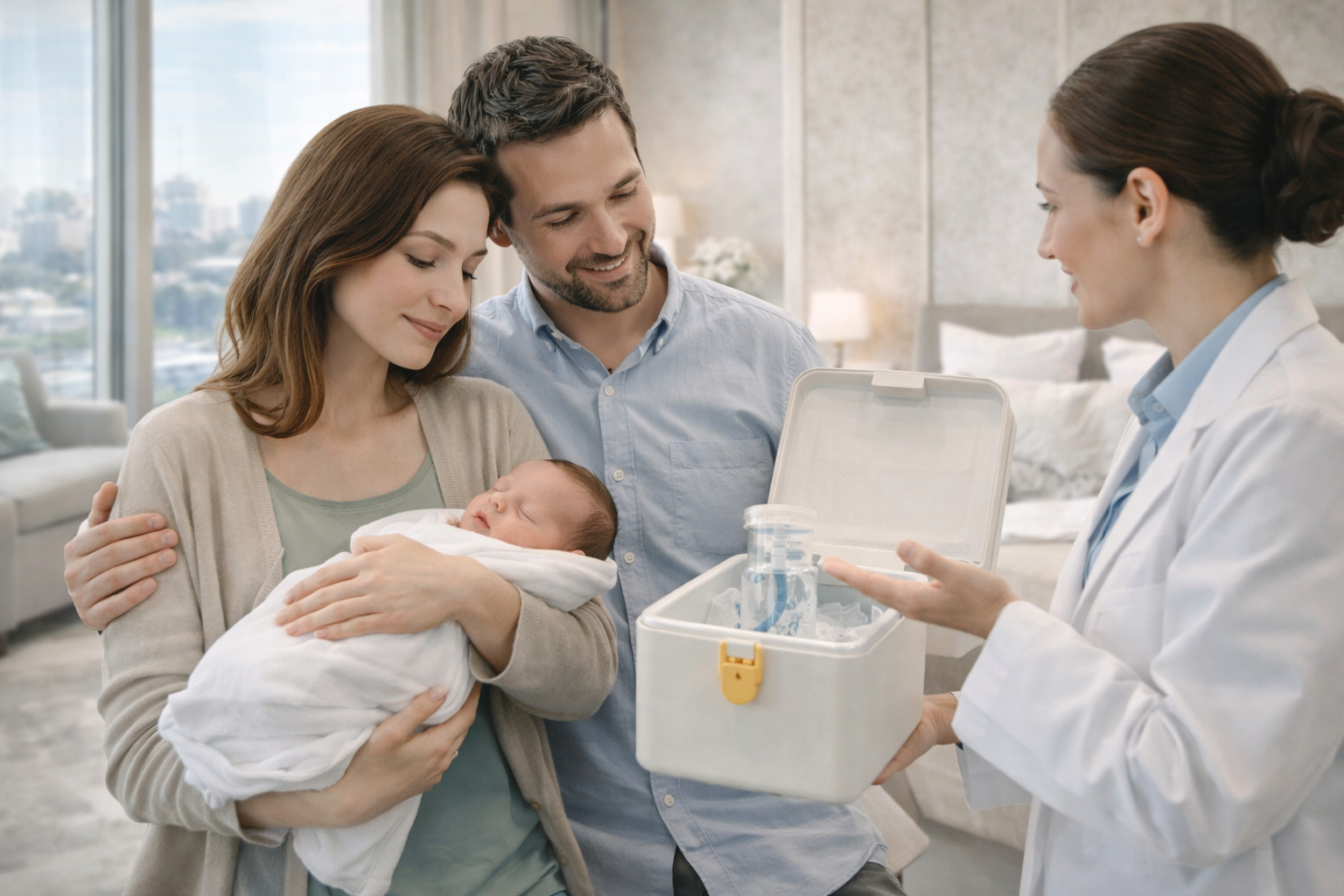 Premium regenerative medicine image representing ethical sourcing and neonatal stem cell quality