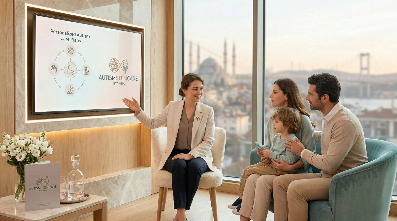 Luxury medical website style autism care consultation image for final CTA