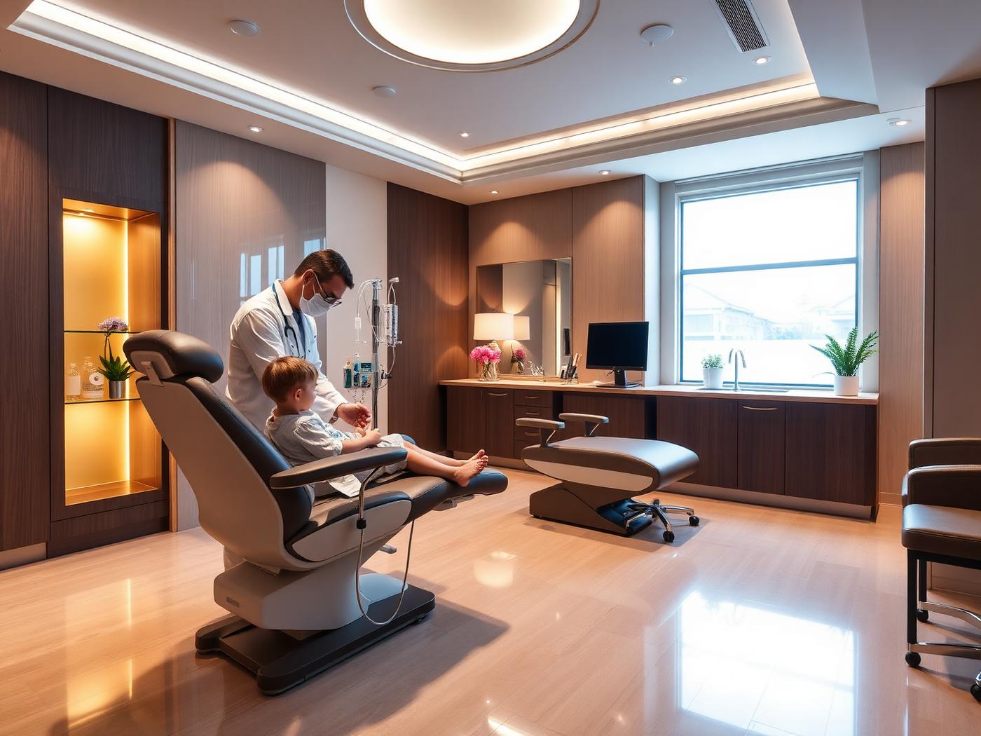 Premium IV therapy setting for autism supportive care in a luxury regenerative medicine clinic