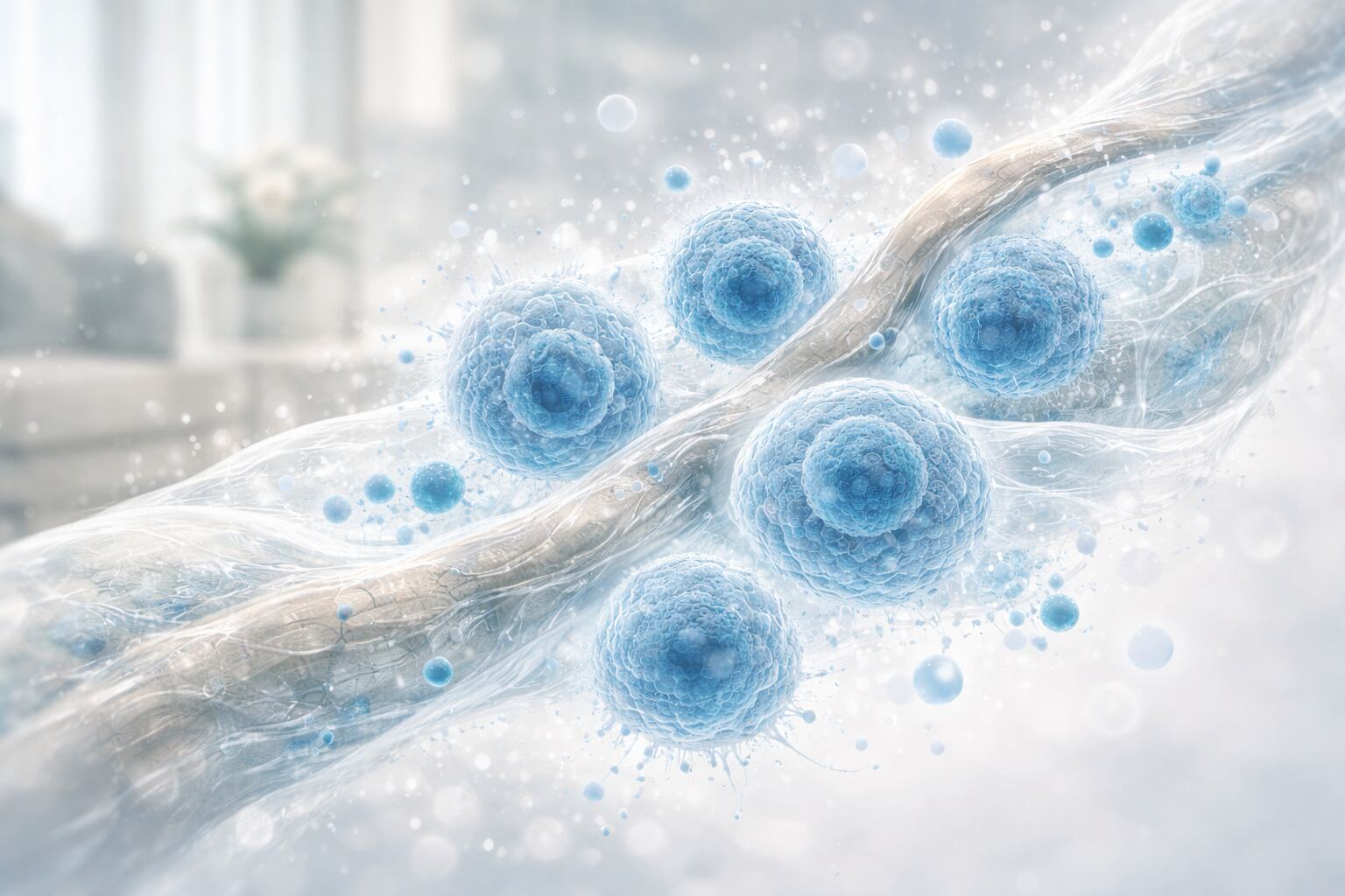 Premium medical concept image representing Wharton's Jelly stem cell quality and regenerative potential